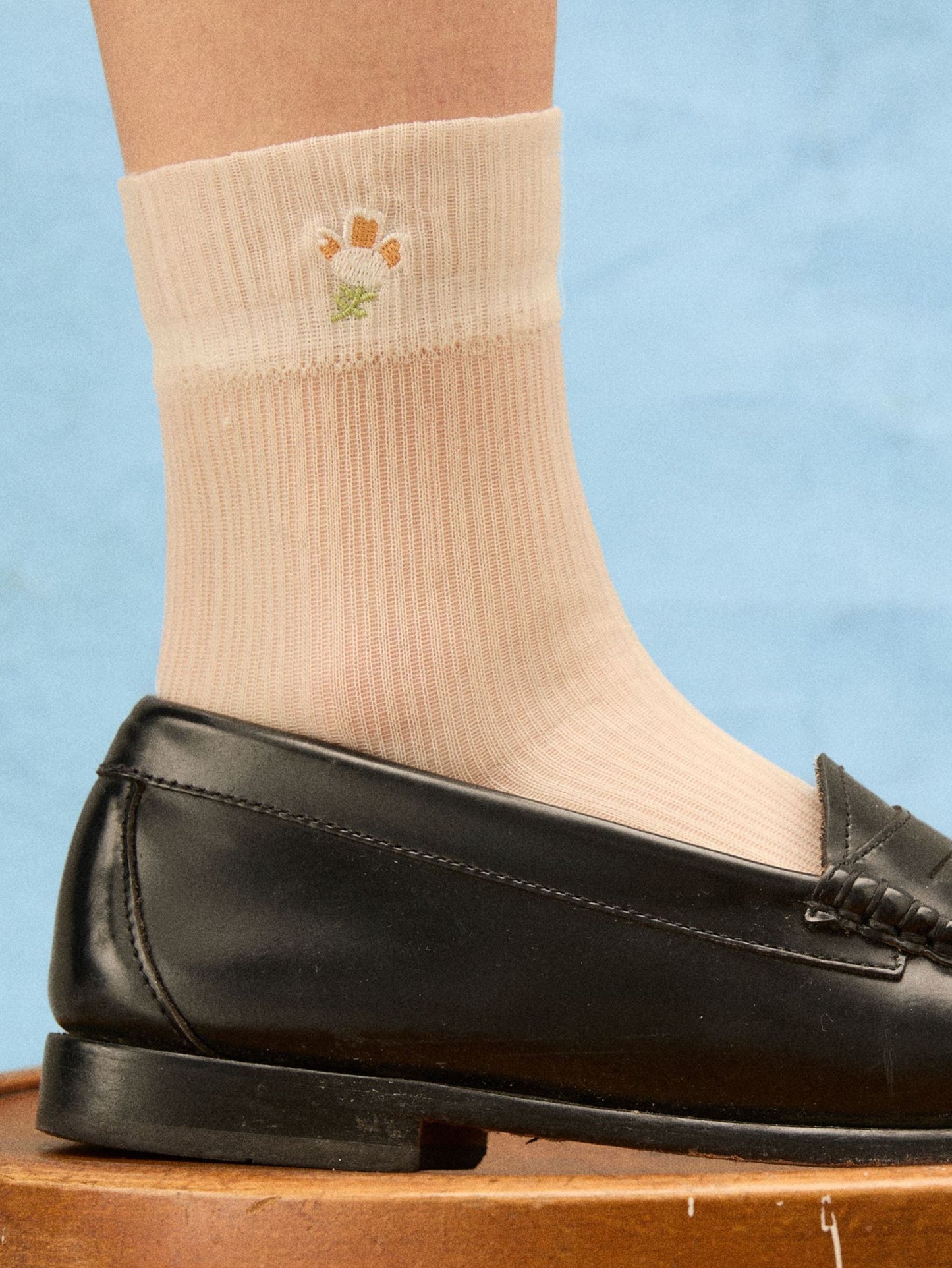 Floral Sheer Sock Socks Becksöndergaard.se