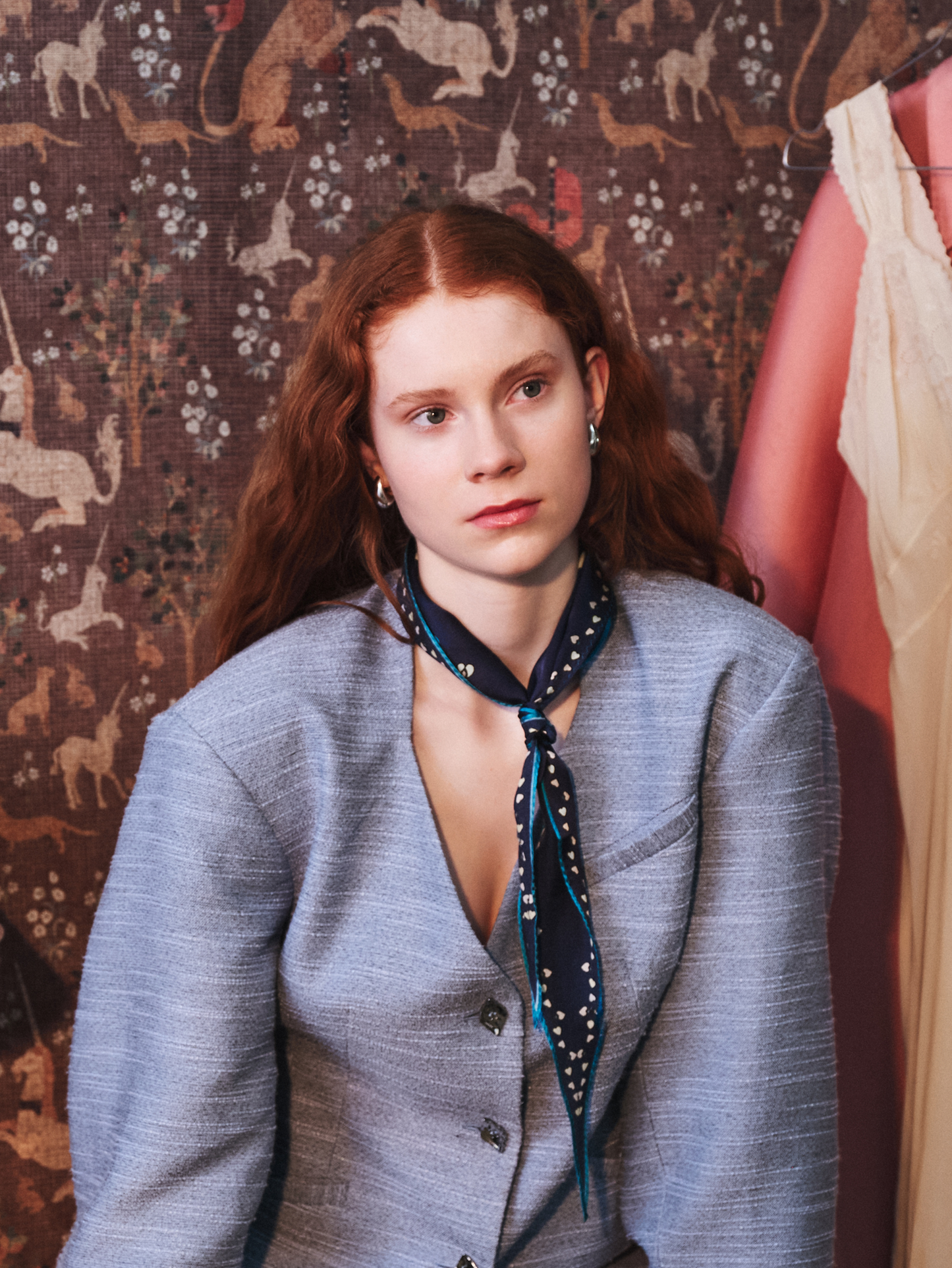 Becksöndergaard, Fairygard Diamond Scarf - Navy Blazer, scarves, scarves, scarves, scarves