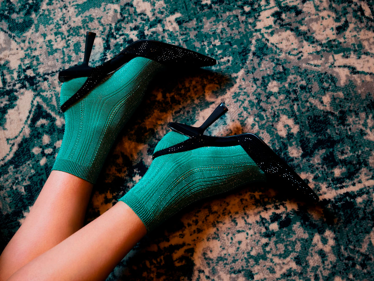 Glitter Drake Sock - Irish Green Socks Becksöndergaard.se