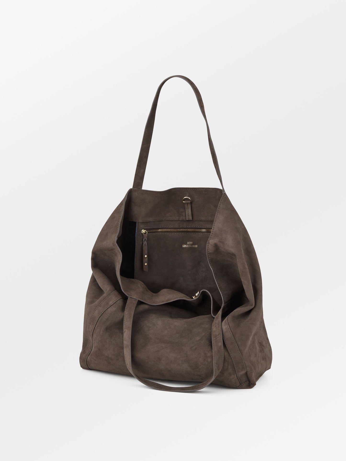 Suede Eden Shopper Bag - Hot Fudge Brown OneSize Becksöndergaard.se