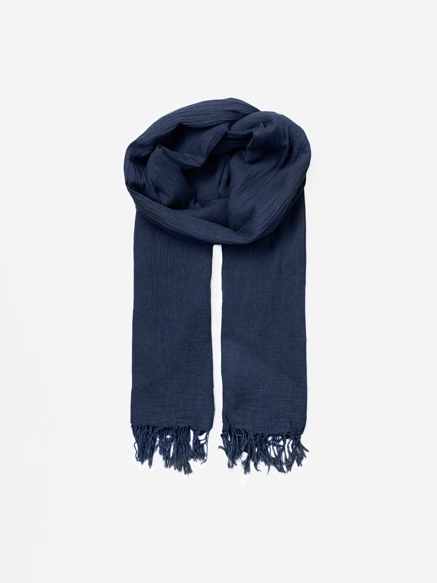 Solid Ilona Scarf - Navy OneSize Becksöndergaard.se
