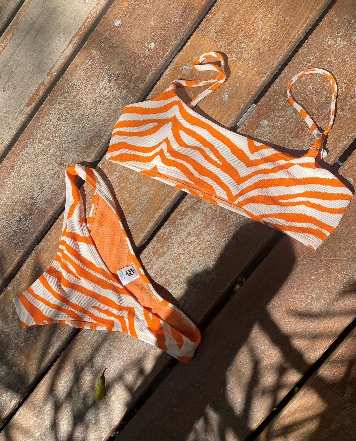 Becksöndergaard, Zecora Ezra Bikini Top - Persimmon Orange, struct - slet produkter