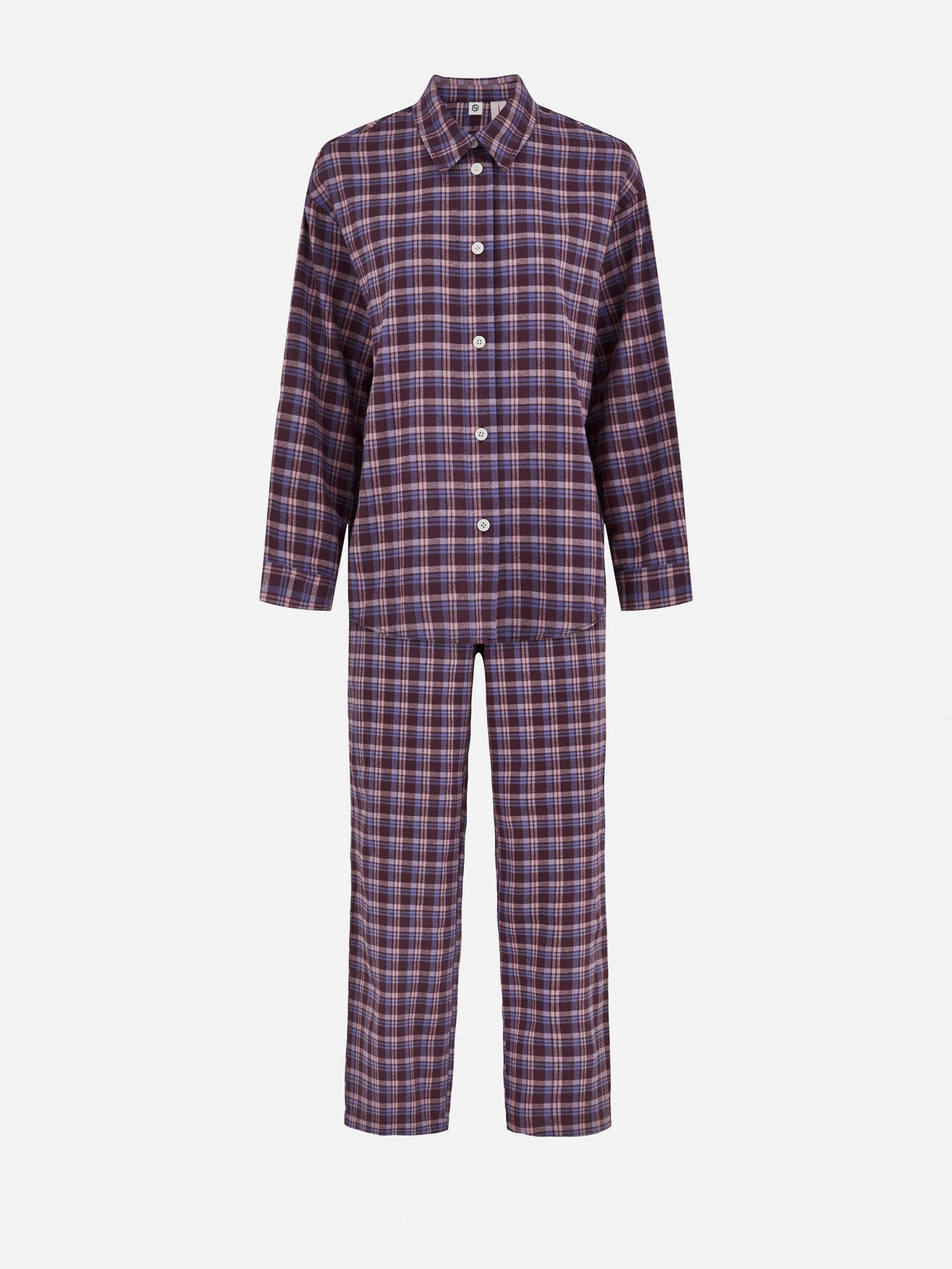 Flannel Pyjamas Set - Burgundy Clothing Becksöndergaard.se