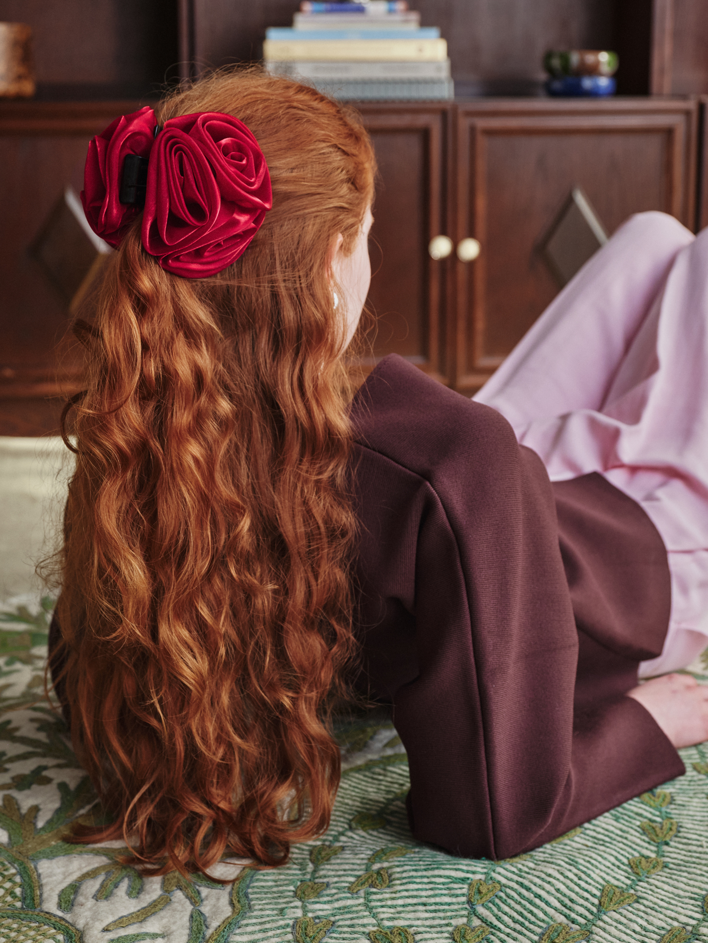 Becksöndergaard, Organza Flower Hair Claw - Tibetan Red, accessories, accessories, accessories