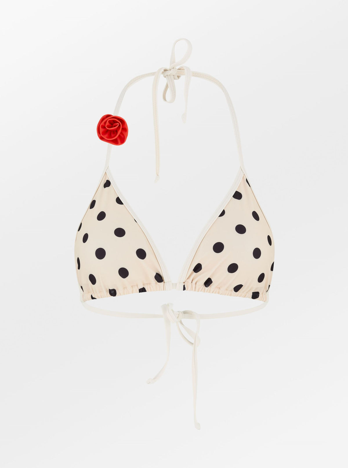 Becksöndergaard, Contrast Maxi Polka Bel Bikini Top - Buttercream White, clothing