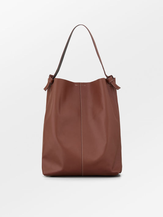 Glossy Mae Leather Shopper Bag - Brown  OneSize Becksöndergaard.se