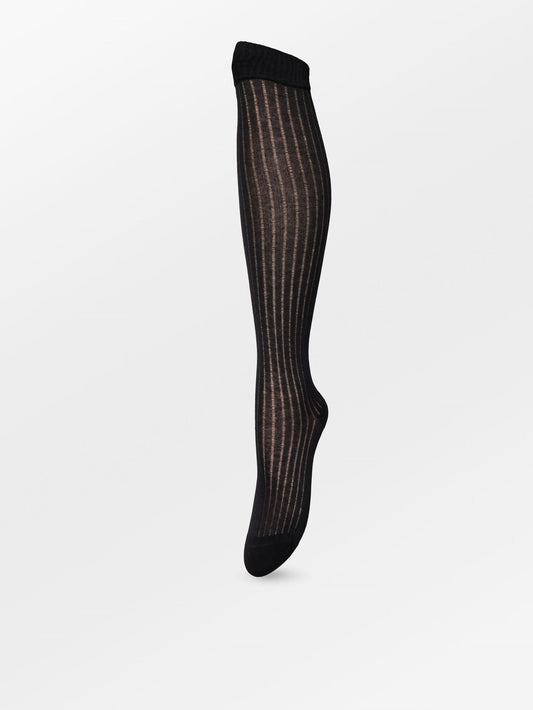 Becksöndergaard, Uma Knee Sock - Black, socks, socks, socks