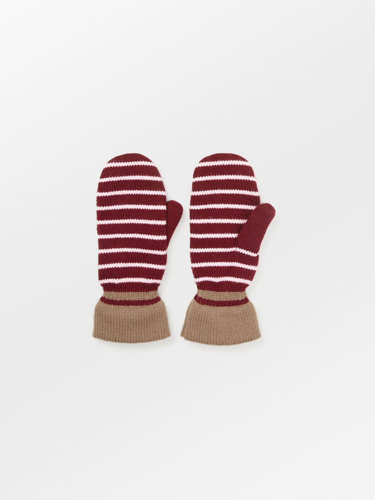 Becksöndergaard, Thin Striped Emerald Mittens - Burgundy, accessories, accessories, winter accessories, winter accessories, black week, black week