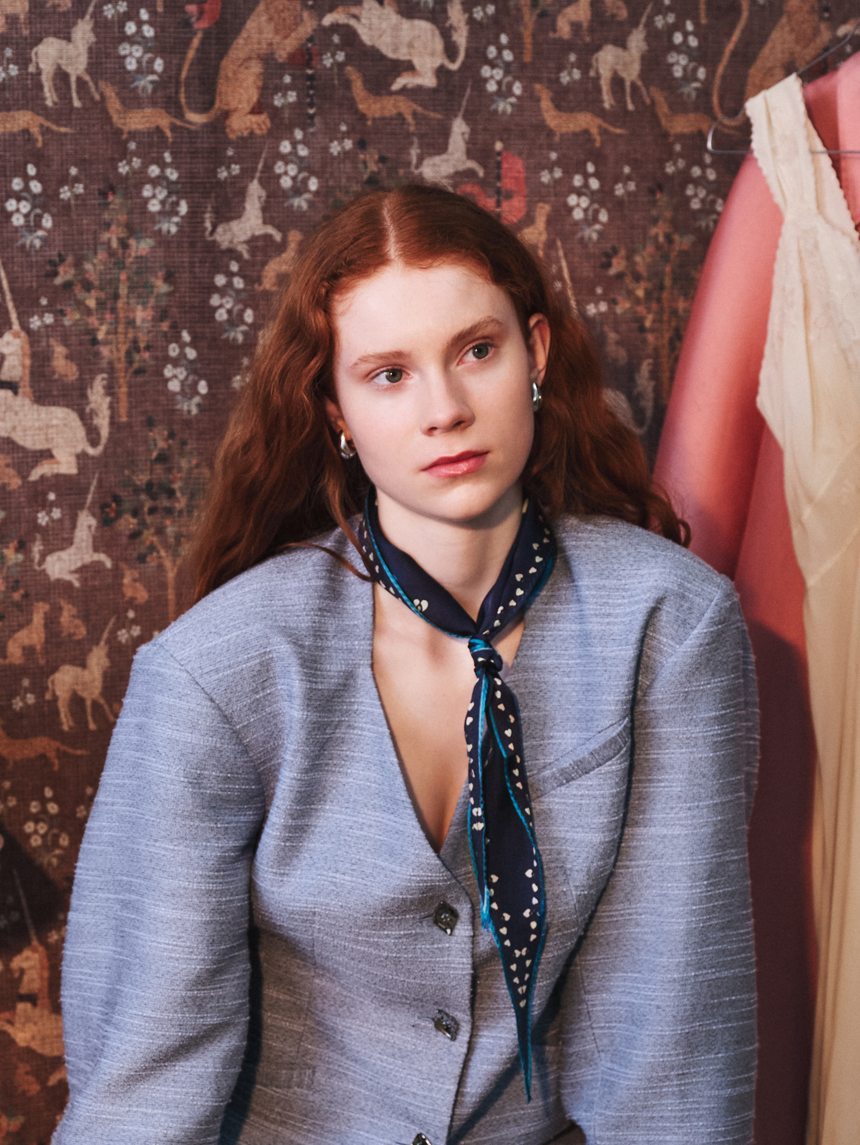 Becksöndergaard, Fairygard Diamond Scarf - Navy Blazer, scarves, scarves, scarves, scarves