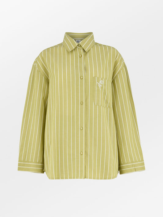 Becksöndergaard, Striped Pyjamas Shirt - Khaki Green, news, must see, spring summer 2026