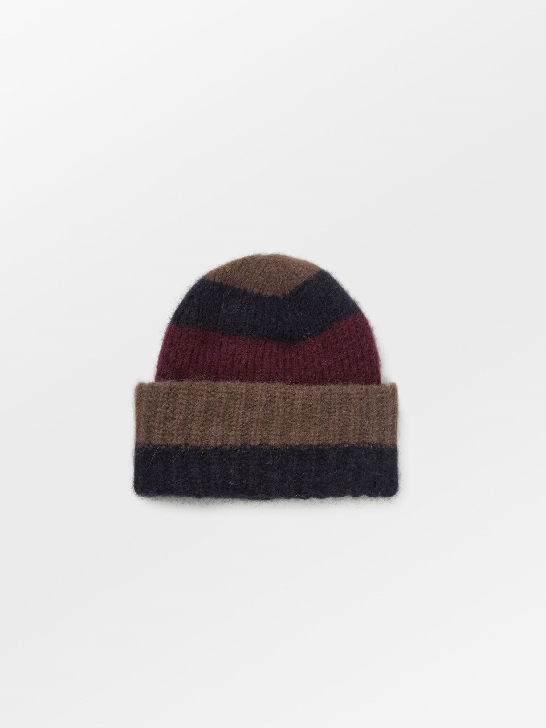 Becksöndergaard, Striped Soloma Beanie - Burgundy, accessories, archive, archive, sale, sale, winter accessories, sale, archive, accessories, winter accessories, gifts, black week, black week