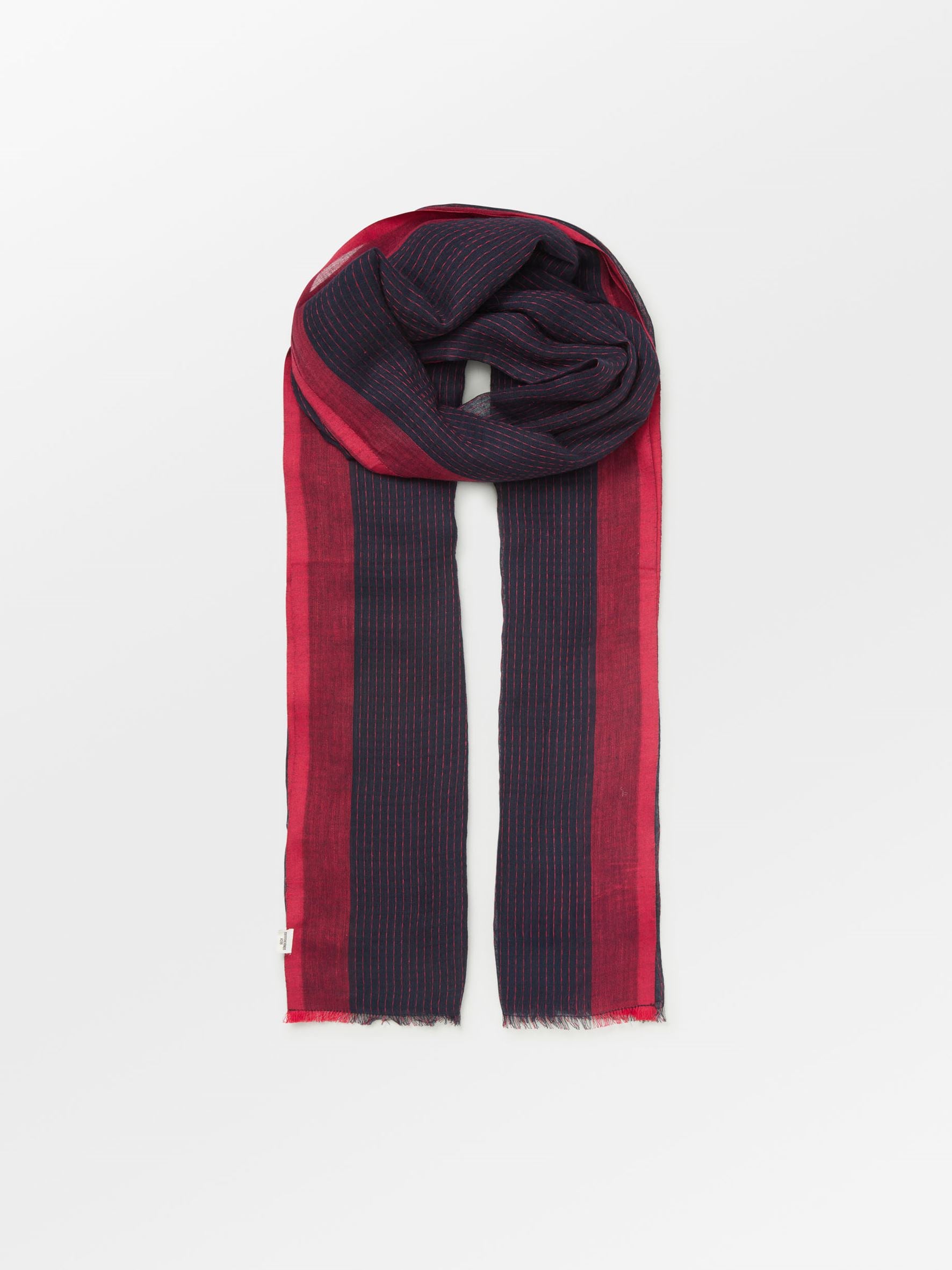 Becksöndergaard, Stripy Cowea Scarf - Adrenaline Red, scarves, sale, sale, scarves, scarves, black week, black week