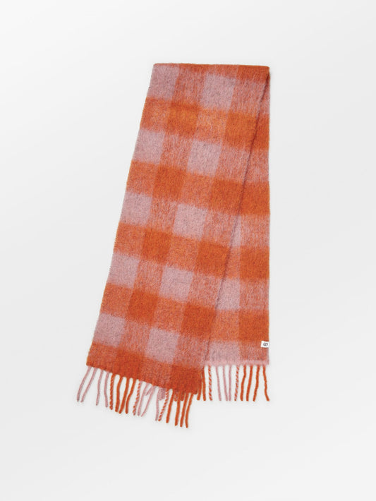 Check Mincho Scarf - Orange OneSize Becksöndergaard.se