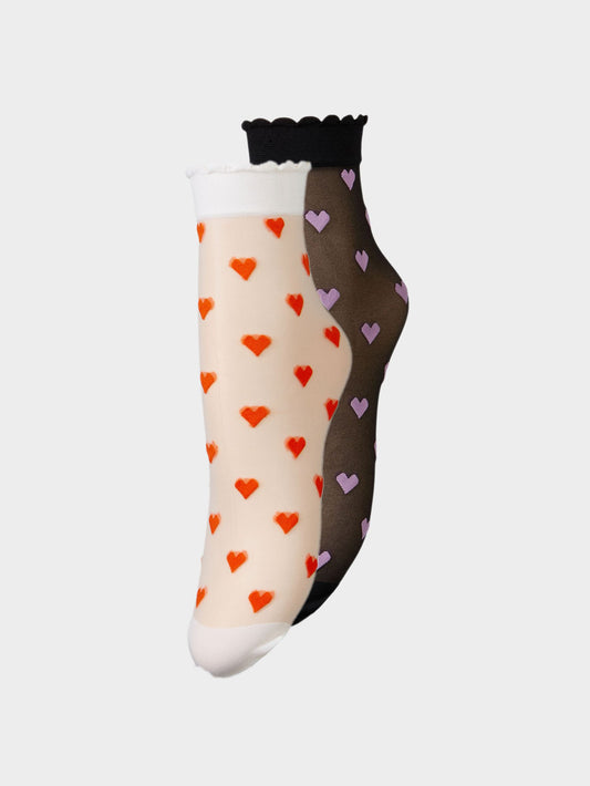 Dagmar Hearts Sock 2 pack  OneSize Becksöndergaard.se