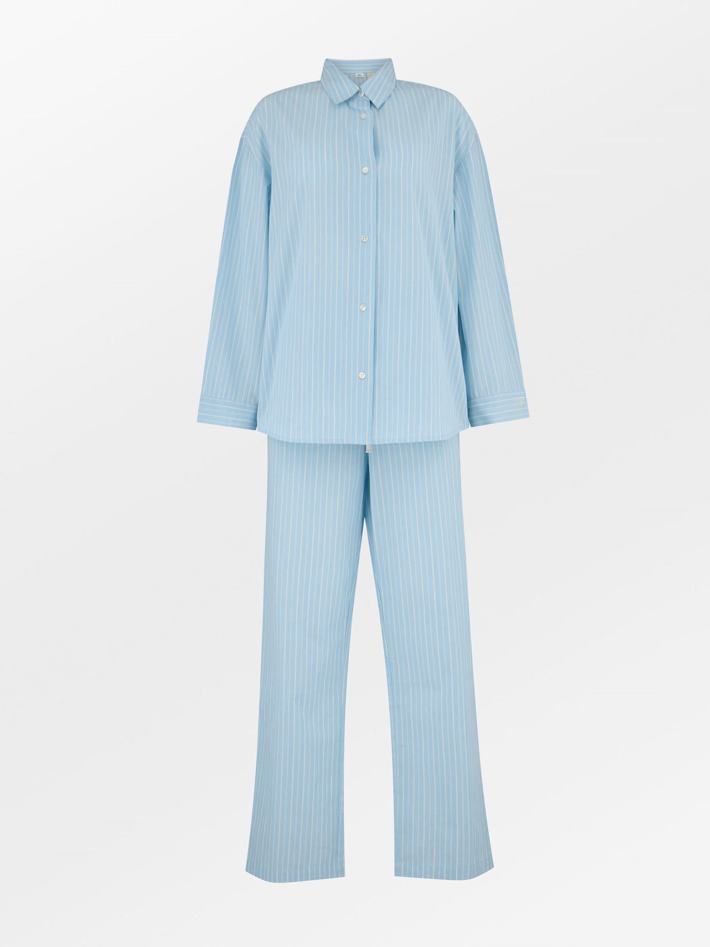 Becksöndergaard, Suri Pyjamas Set - Shirt Blue/Off-White, archive, homewear, homewear, archive, black week, black week
