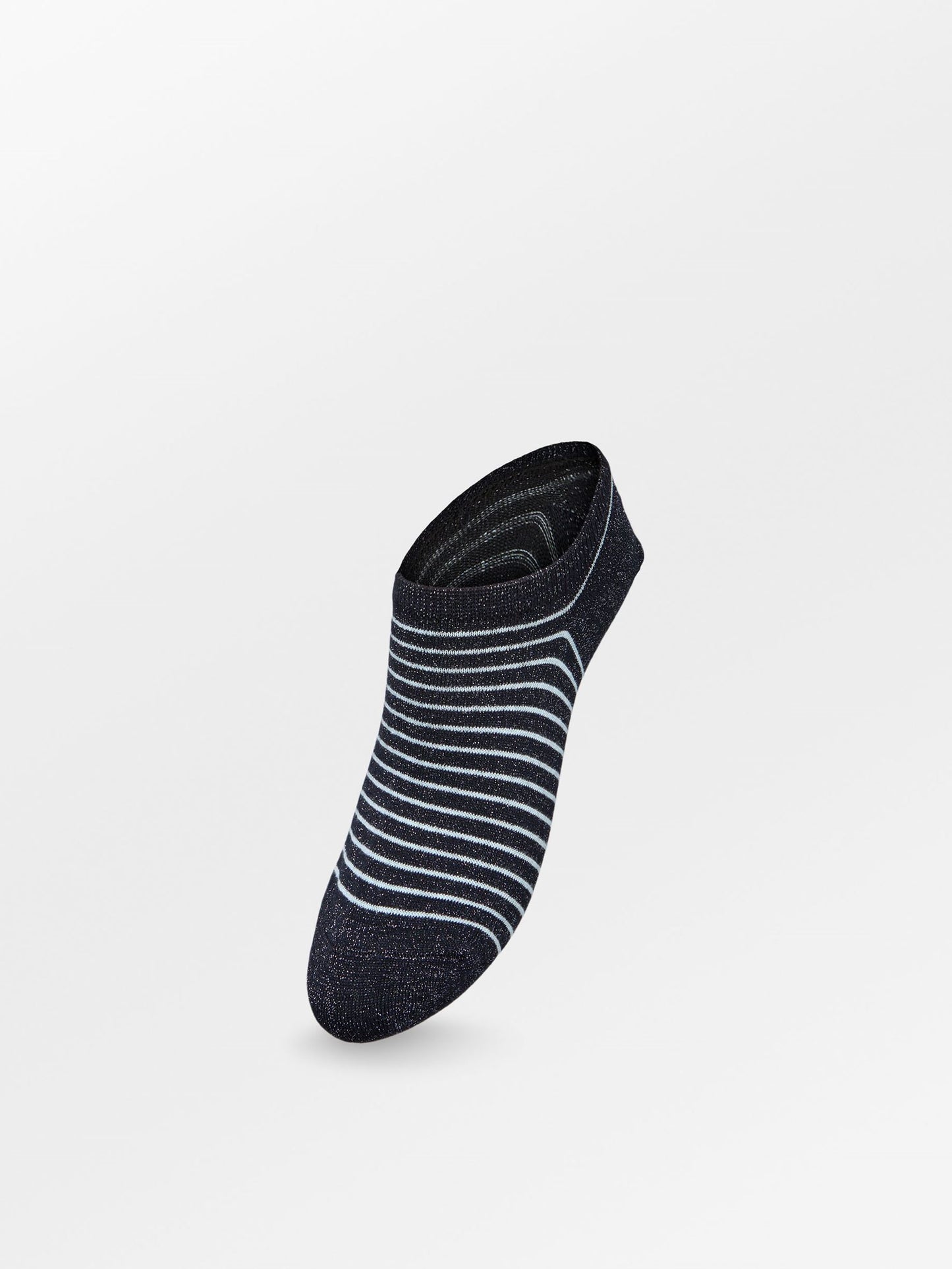 Stripe Glitter Sneakie Sock - Blue Socks Becksöndergaard.se