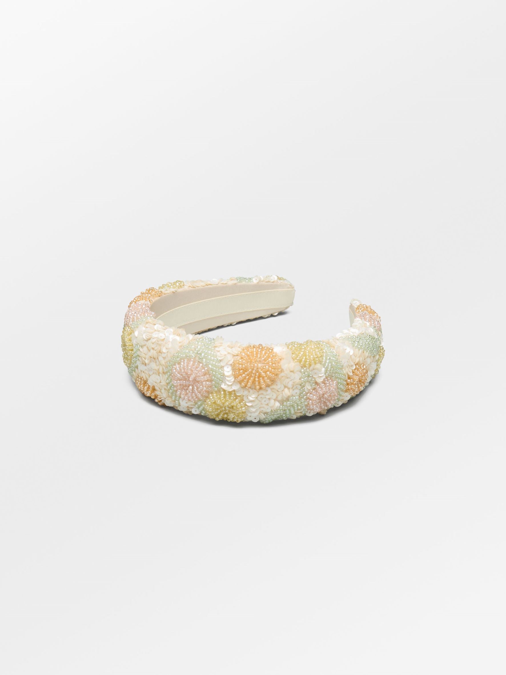 Becksöndergaard, Carna Wide Beaded Hairbrace - Birch White, accessories, accessories, archive, archive, accessories, party, black week, black week, party