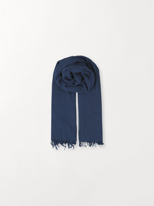 Solid Ilona Scarf - Navy OneSize Becksöndergaard.se