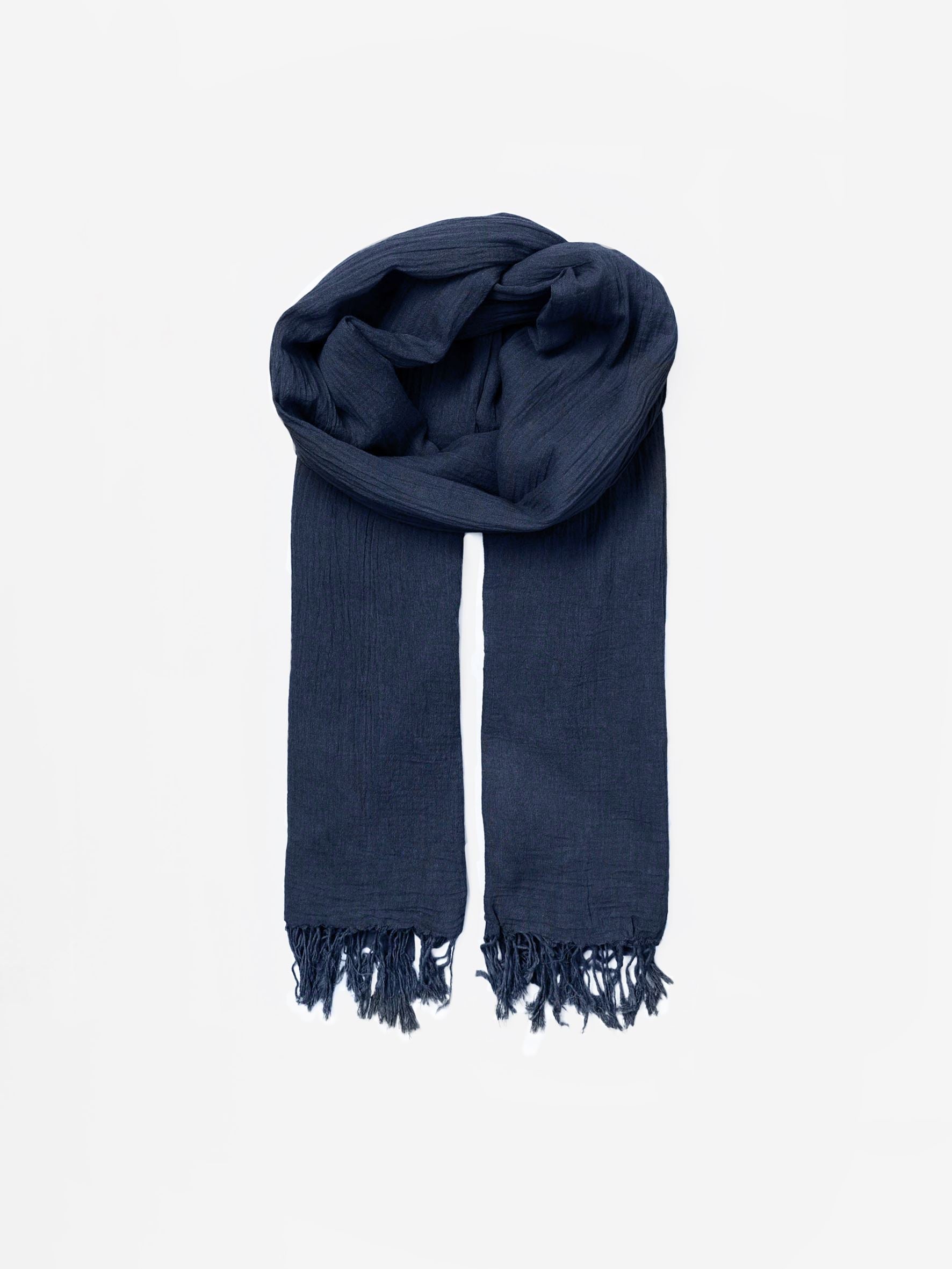Solid Ilona Scarf - Navy OneSize Becksöndergaard.se