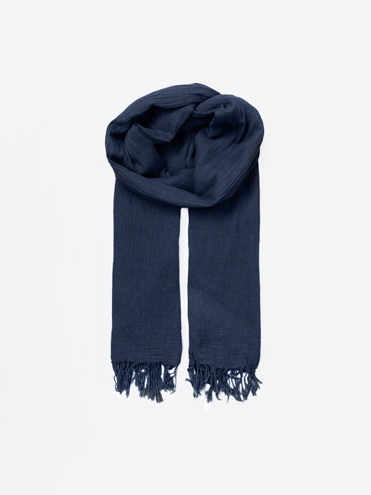 Solid Ilona Scarf - Navy OneSize Becksöndergaard.se