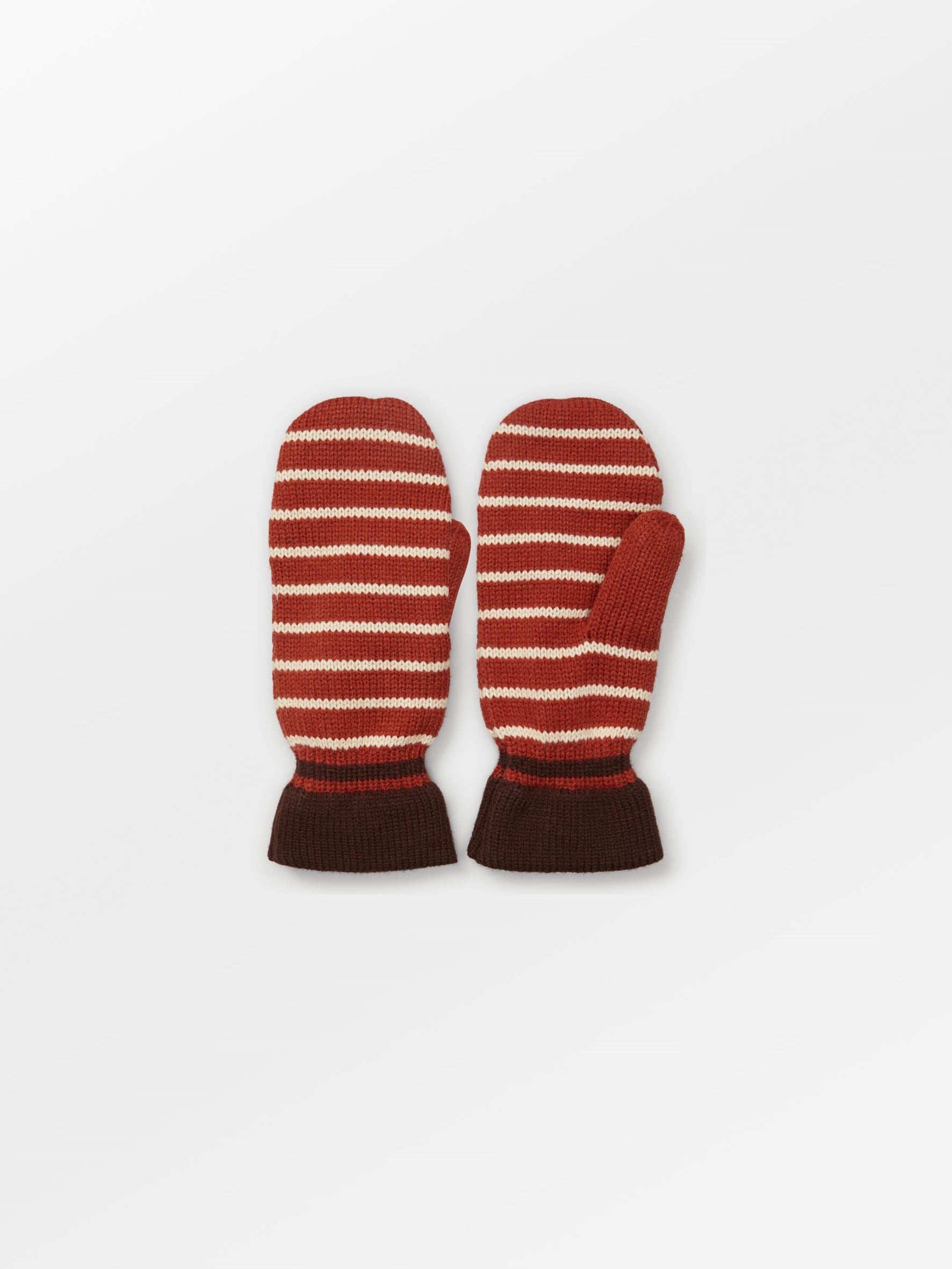 Thin Striped Emerald Mittens Clothing Becksöndergaard.se