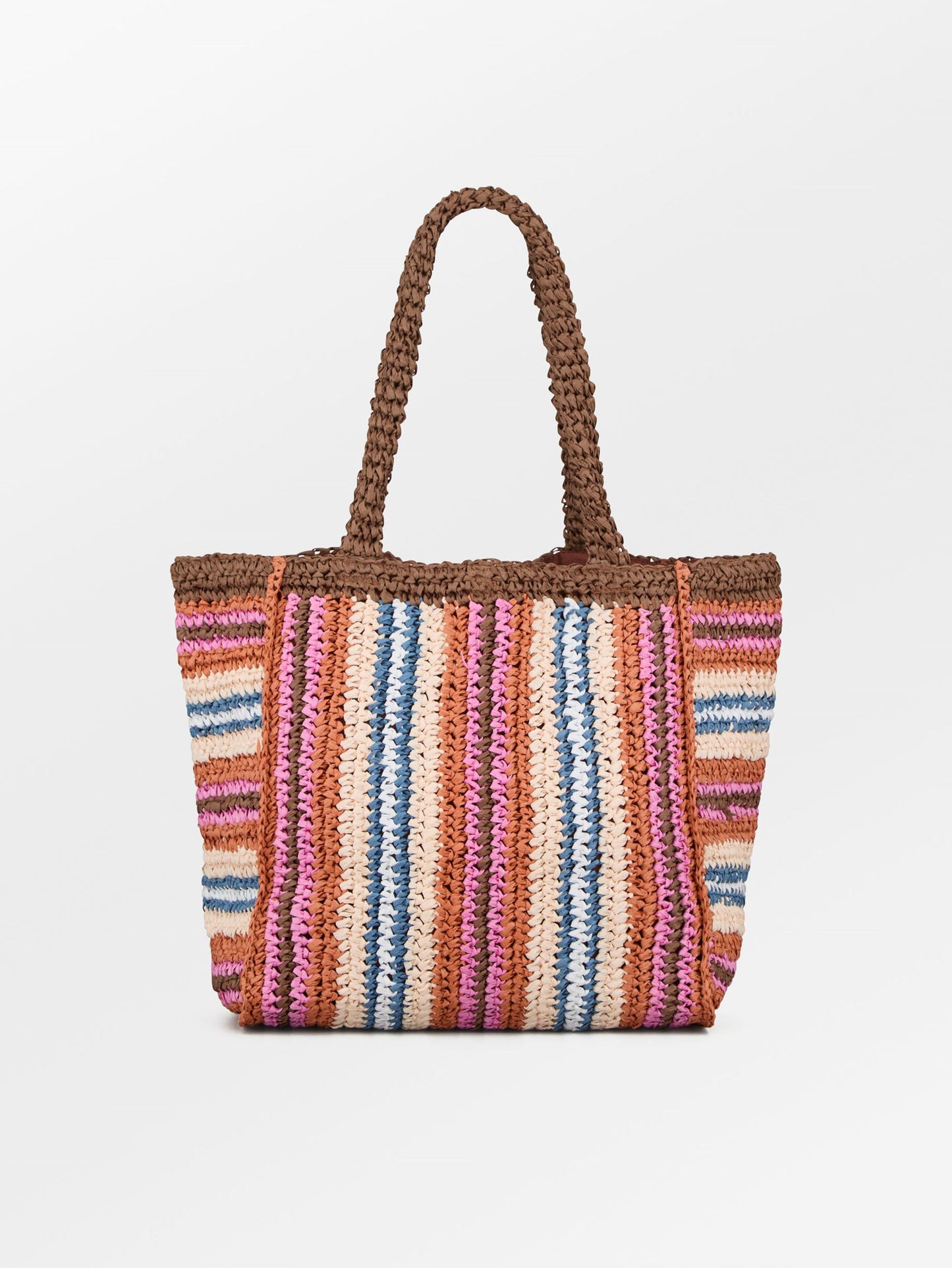 Stripe Straw Tota Bag OneSize Becksöndergaard.se