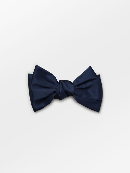 Satin Big Bow - Navy blue OneSize Becksöndergaard.se