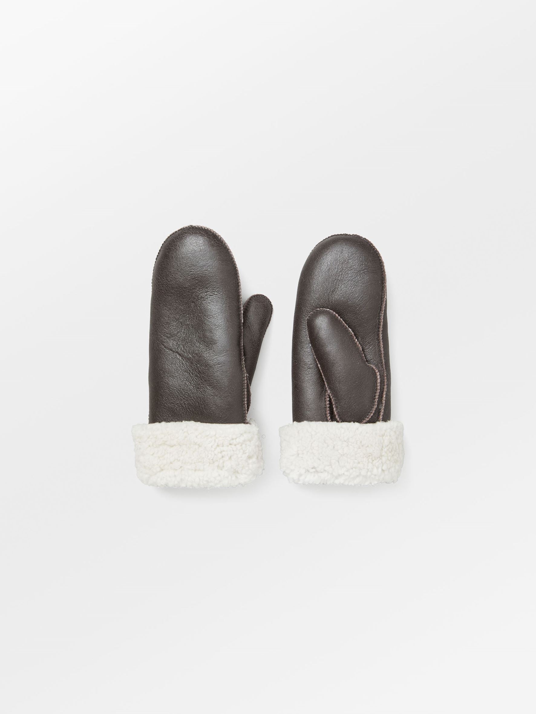Doa Smooth Shearling Mitten Gloves Becksöndergaard.se