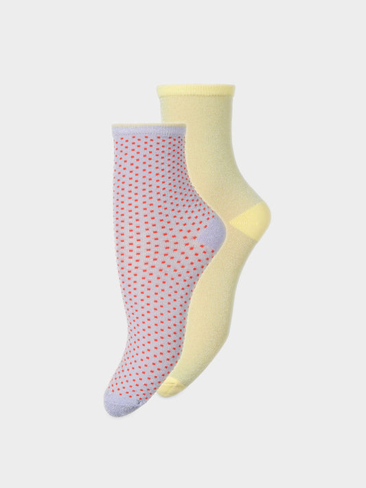 Dina Solid + Dot Sock 2 Pack Socks Becksöndergaard.se