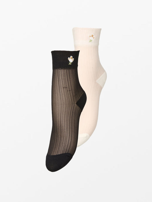 Floral Sheer Sock 2 Pack Socks Becksöndergaard.se