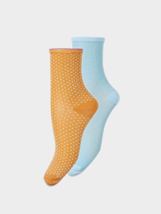 Dina Solid + Dot Sock 2 Pack Socks Becksöndergaard.se