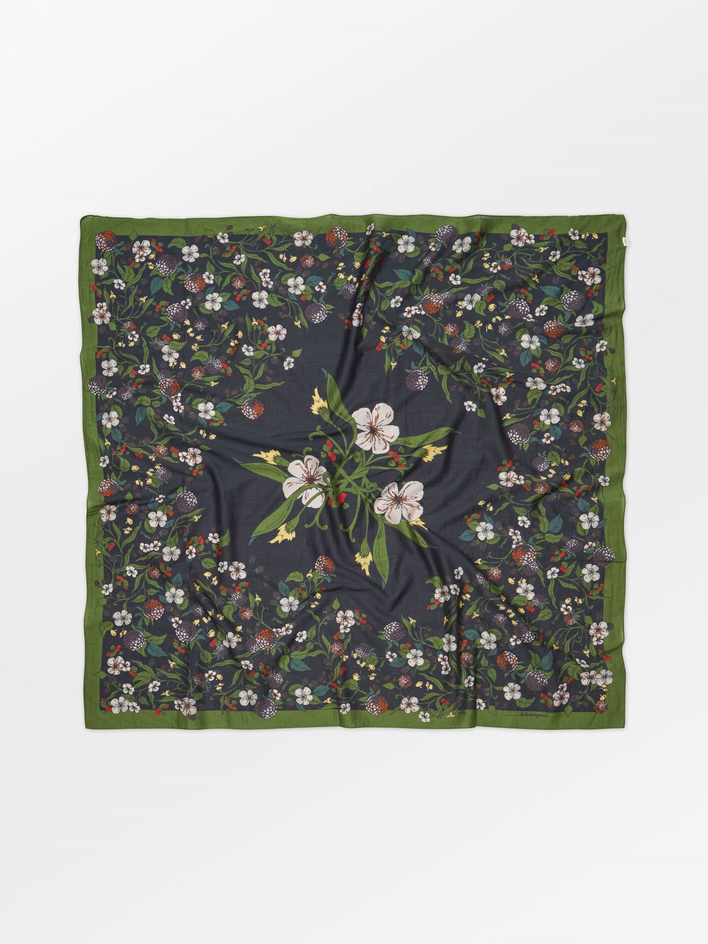 Becksöndergaard, Bromflora Sico Scarf - Black, struct - slet produkter