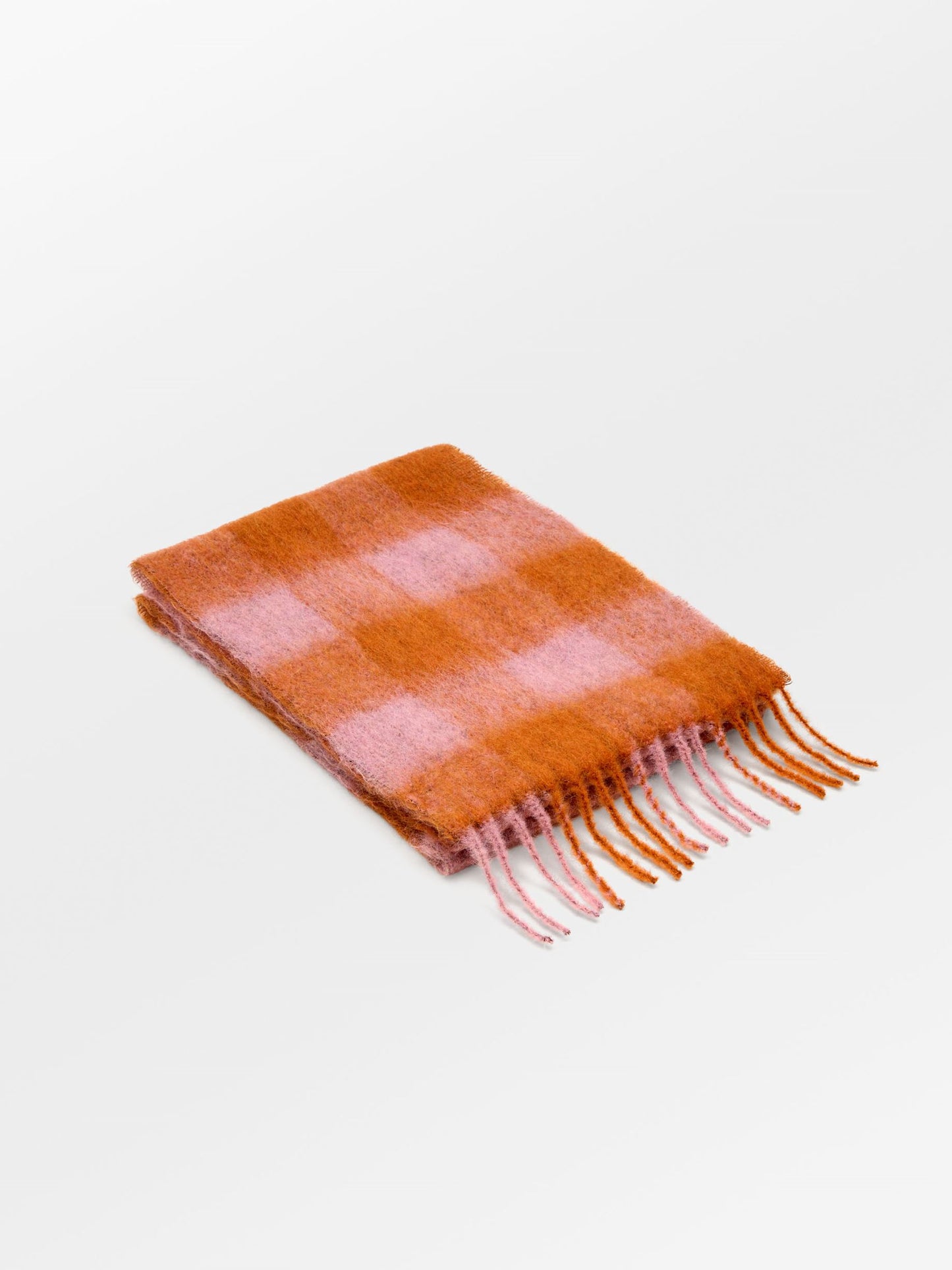Check Mincho Scarf - Orange OneSize Becksöndergaard.se