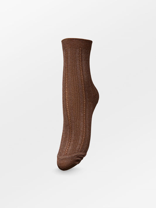 Becksöndergaard, Glitter Drake Sock - Mocha Brown, socks, socks, noos, black week, black week, noos