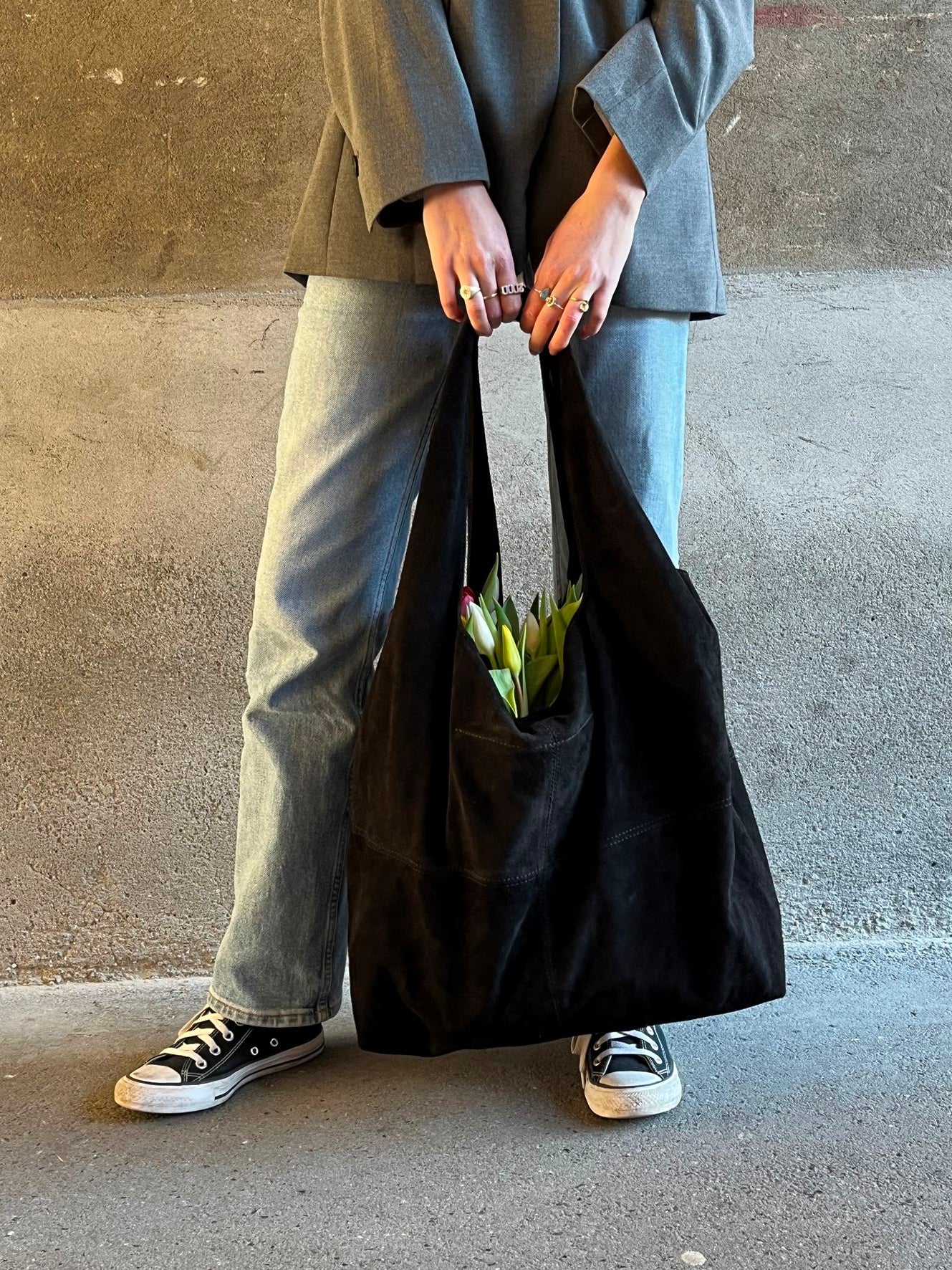 Suede Dalliea Shopper Bag - Black OneSize Becksöndergaard.se