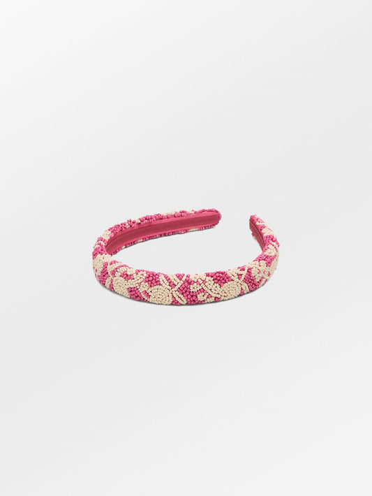 Becksöndergaard, Dotted Flora Slim Beaded Hairbrace - Carmine Pink, accessories, accessories, archive, archive, sale, sale, sale, black week, black week