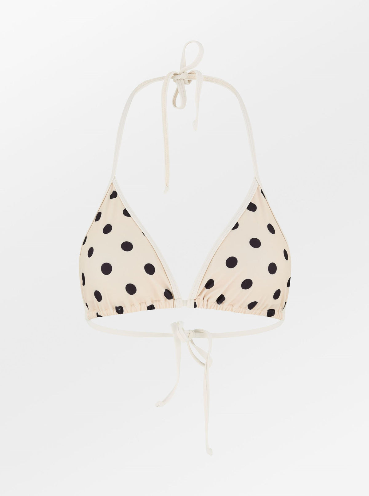Becksöndergaard, Contrast Maxi Polka Bel Bikini Top - Buttercream White, clothing