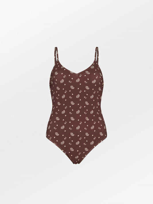 Becksöndergaard, Bloom Paisley Bea Swimsuit - Chocolate Brown, swimwear, swimwear, swimwear