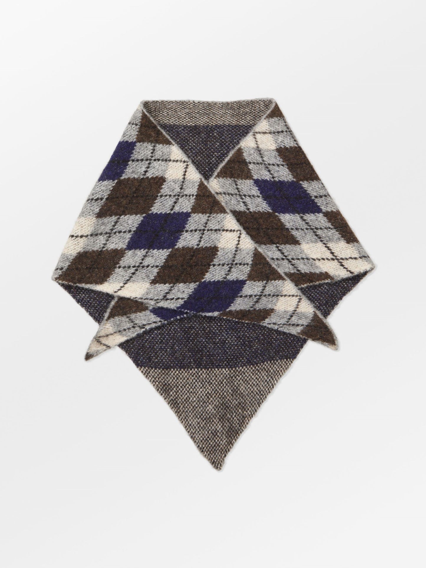 Becksöndergaard, Argyle Triangle Scarf - Light Grey Melange, scarves, news, xmas-ps 2026
