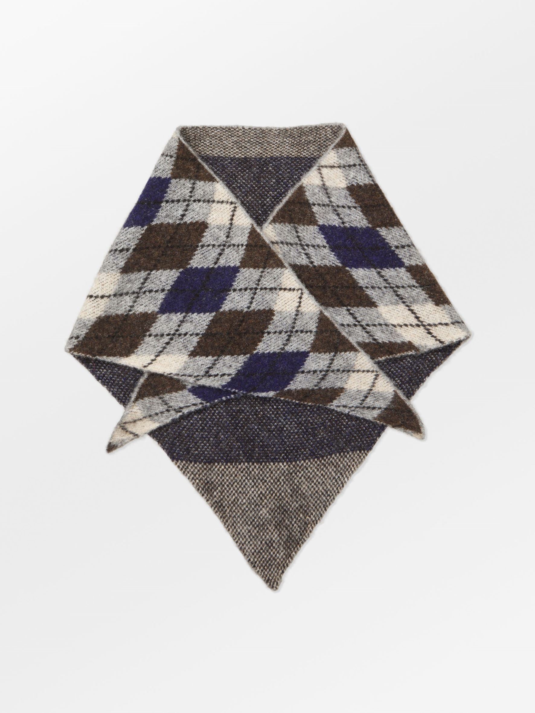 Becksöndergaard, Argyle Triangle Scarf - Light Grey Melange, scarves, news, xmas-ps 2026
