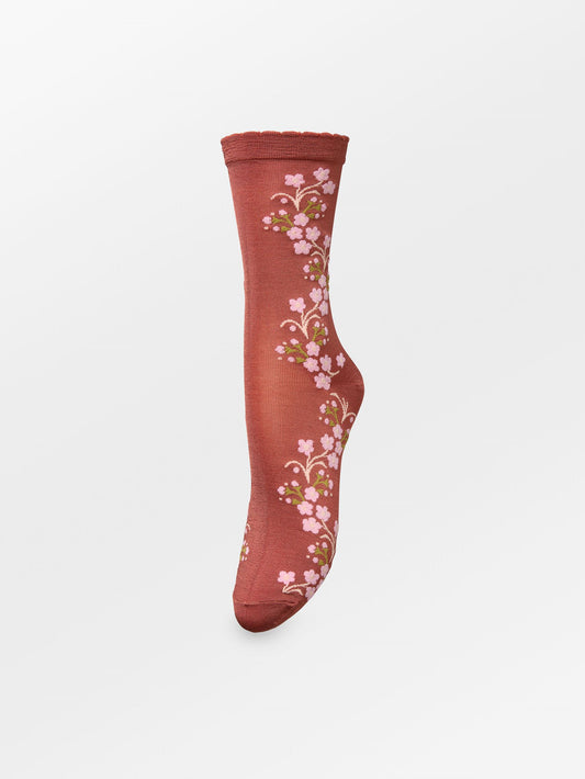Becksöndergaard, Bloom Visca Sock - Burnt Brick Red, sale, sale, sale