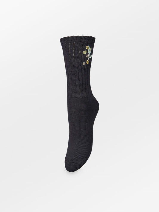 Becksöndergaard, Rosy Cotta Sock - Black, socks, archive, archive, sale, sale, socks, socks, black week, black week, socks