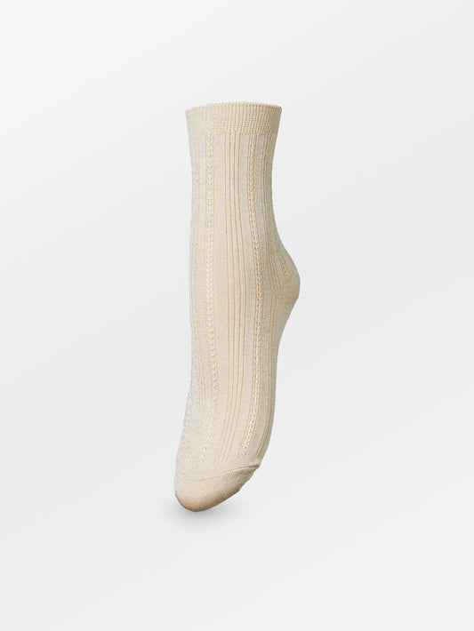 Glitter Drake Sock - Beige Socks Becksöndergaard.se