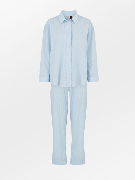 Seersucker Pyjamas Set - Blue Clothing Becksöndergaard.se
