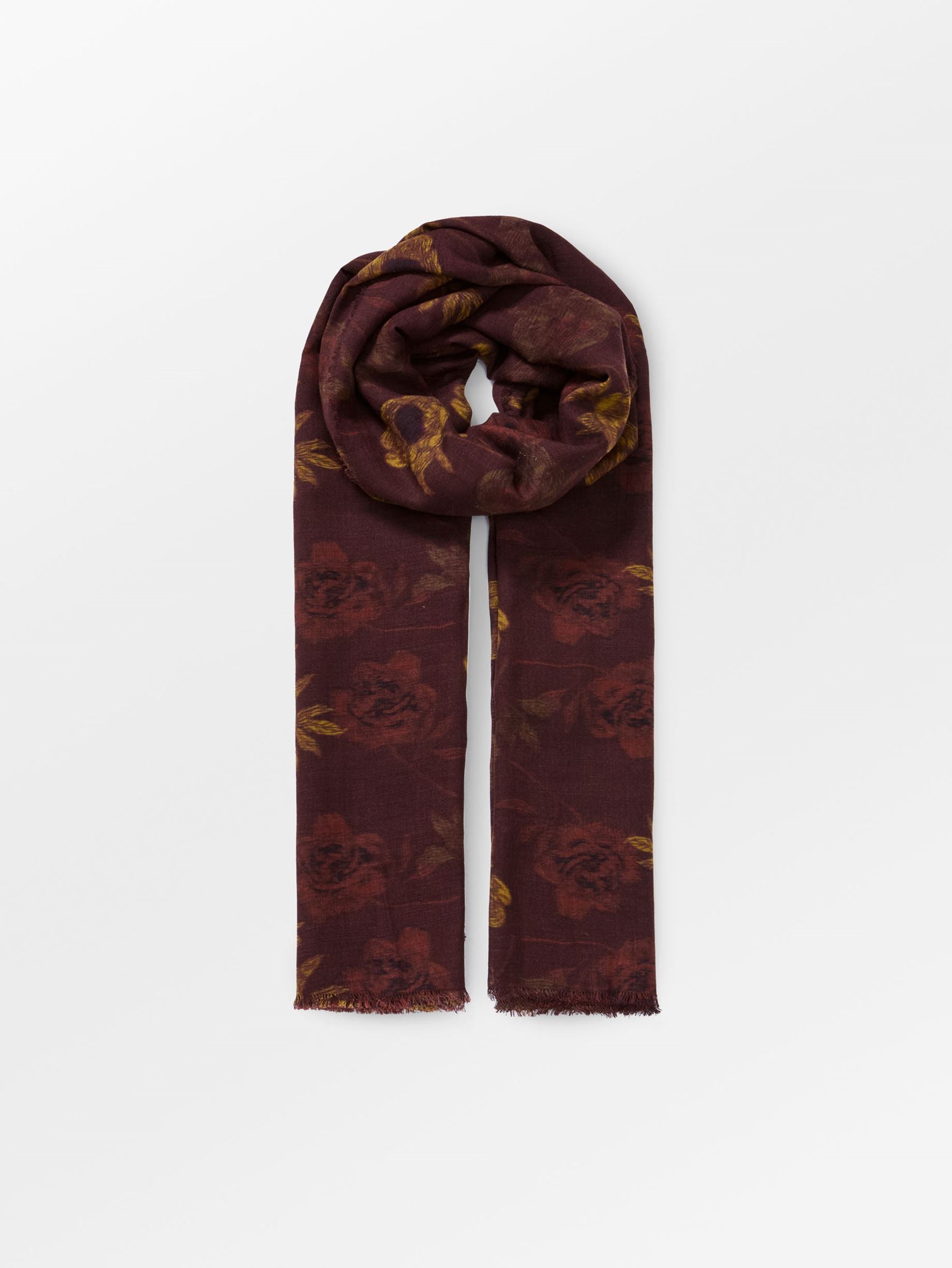 Becksöndergaard, Magna Flower Siw Scarf - Chocolate Brown, scarves, sale, sale, scarves, gifts