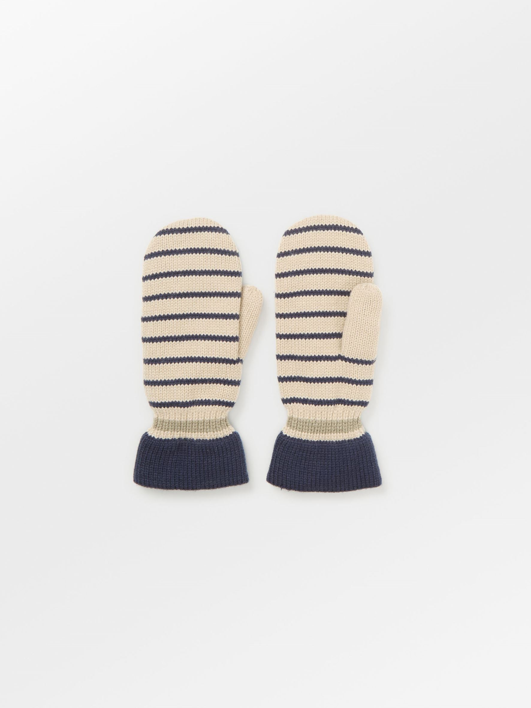 Thin Striped Emerald Mittens Clothing Becksöndergaard.se
