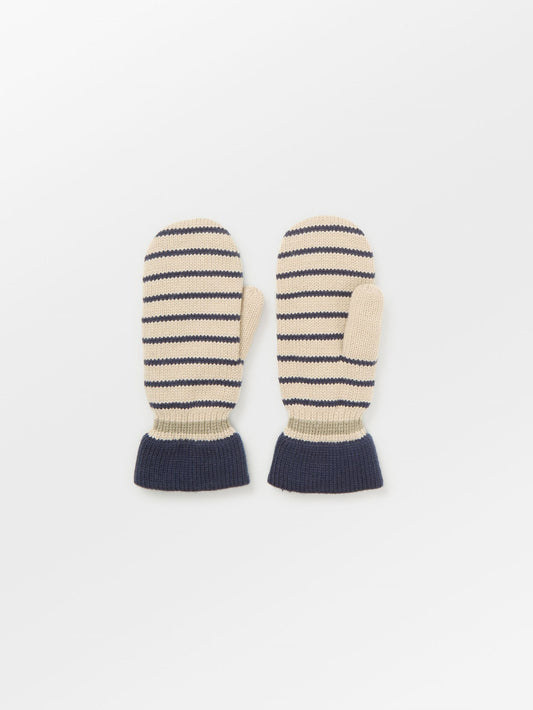 Thin Striped Emerald Mittens Clothing Becksöndergaard.se