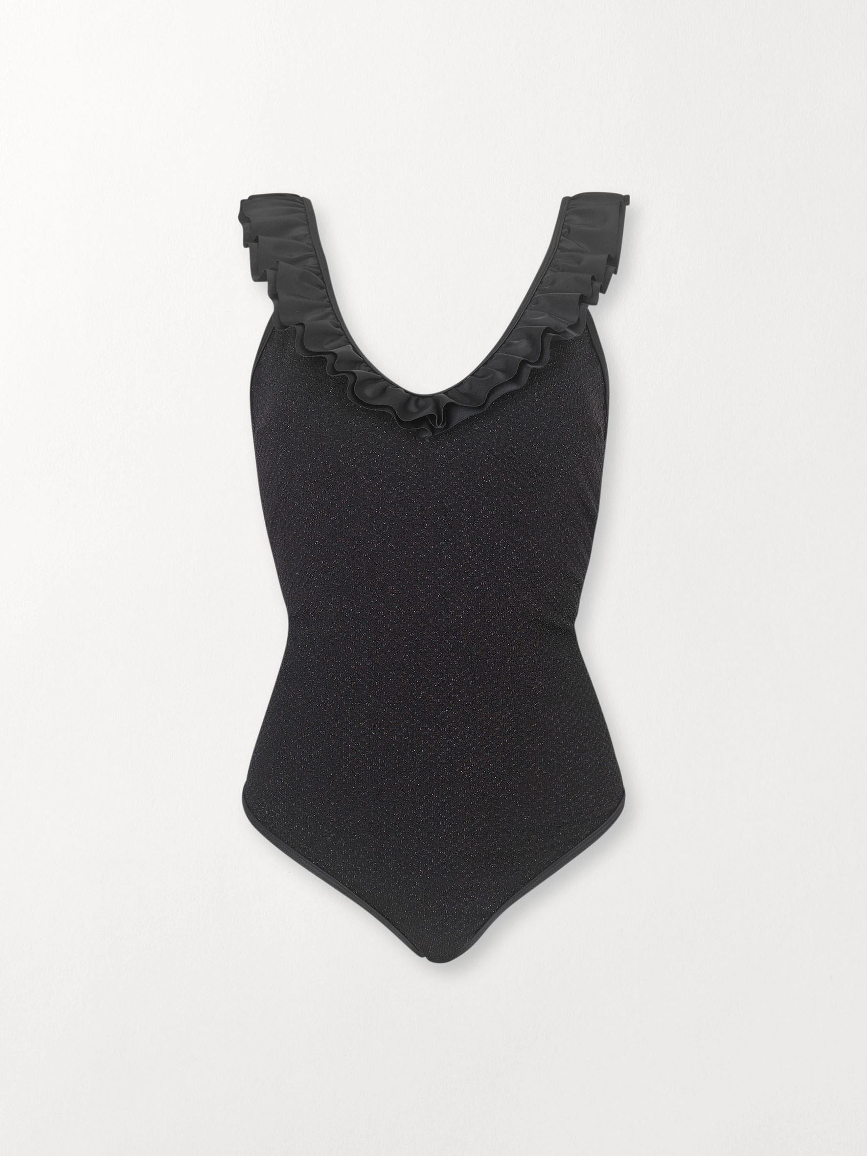 Becksöndergaard, Waffle Teo Swimsuit - Black, struct - slet produkter