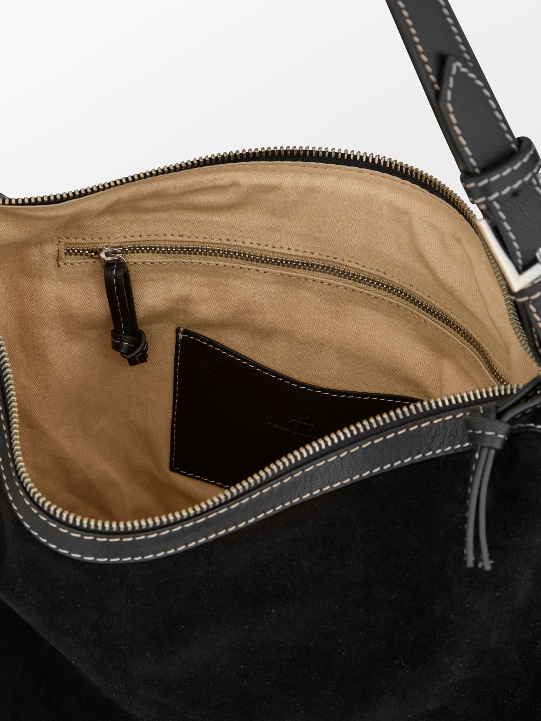 Becksöndergaard, Suede Ginni Large Bag - Black, bags, bags, bags, bags