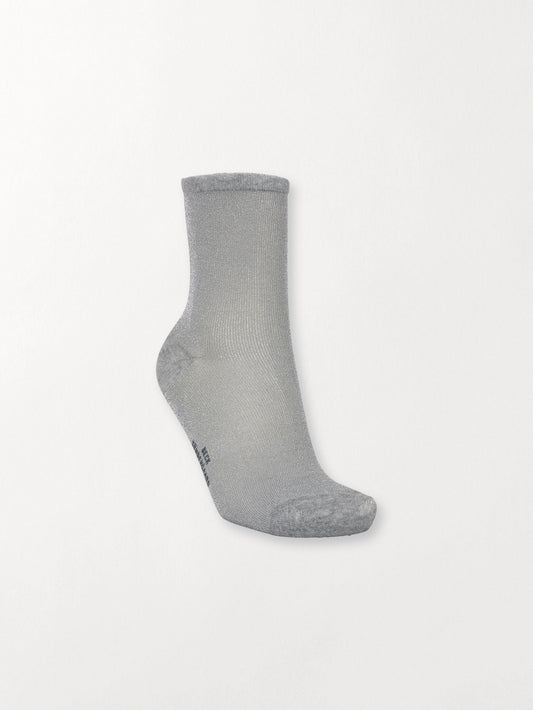 Dina Solid Glittersock - Grey Socks Becksöndergaard.se